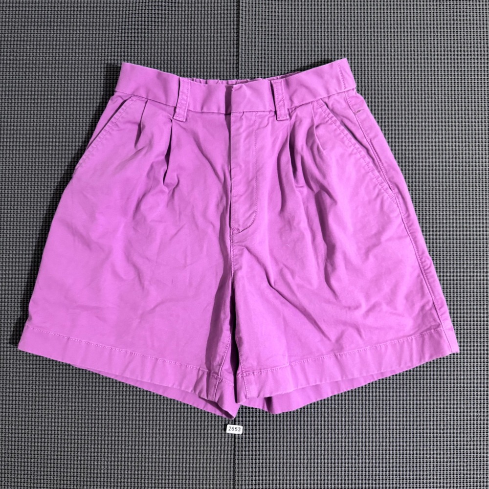 Gap Womens Purple Pleated High Rise Chino Shorts Size 00